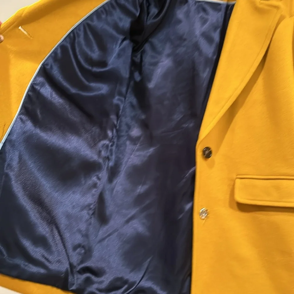 J. Crew golden yellow wool & cashmere blend blazer coat - Picture 4 of 7